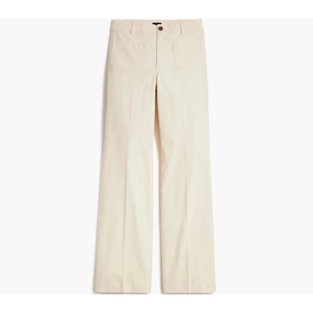 J.Crew 28T Cream Wide Leg Pants Style CH918 New With Tags